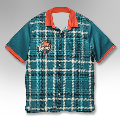 2024 RAGBRAI Plaid Button Up Crew Shirt